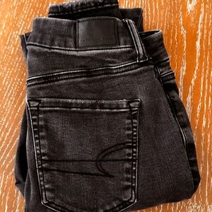 American Eagle Outfitters Black Skinny Jeans (the luxe jean) 4 XLong